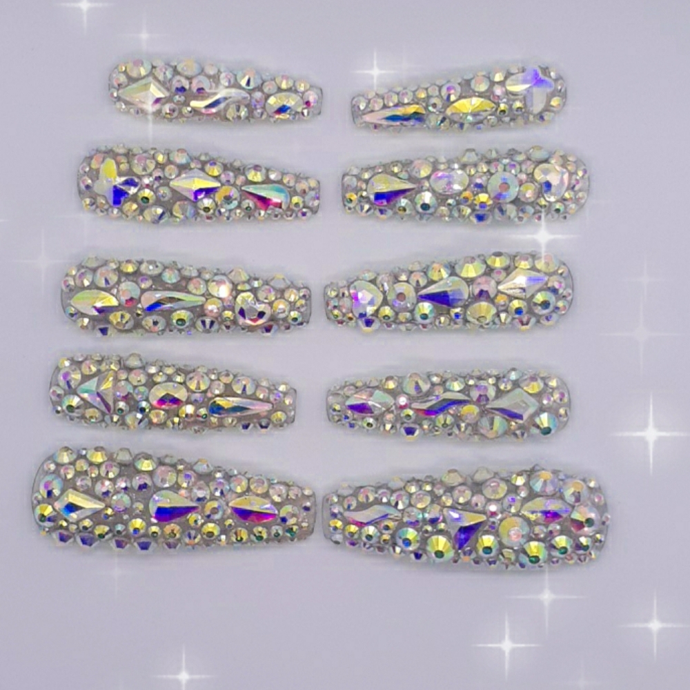XXL Long Full Bling Set Press on Nails